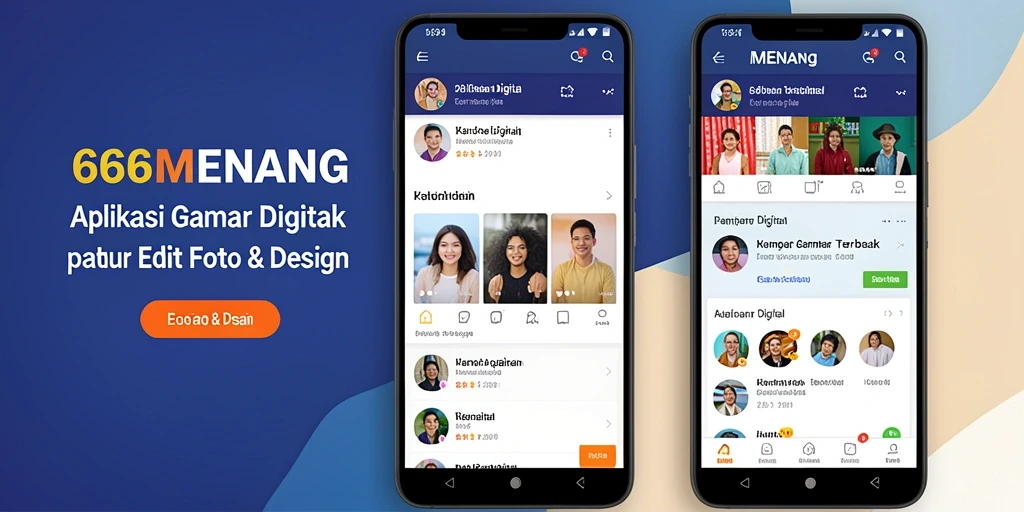 Antarmuka intuitif aplikasi Gambar Digital 666MENANG yang menarik.