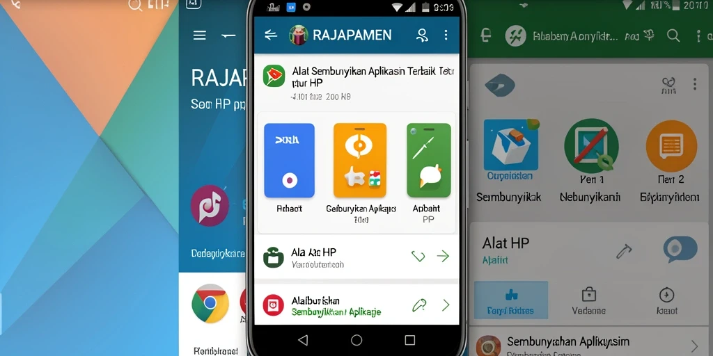 Antarmuka RAJAPAMEN yang sederhana dan efektif dalam menyembunyikan aplikasi.
