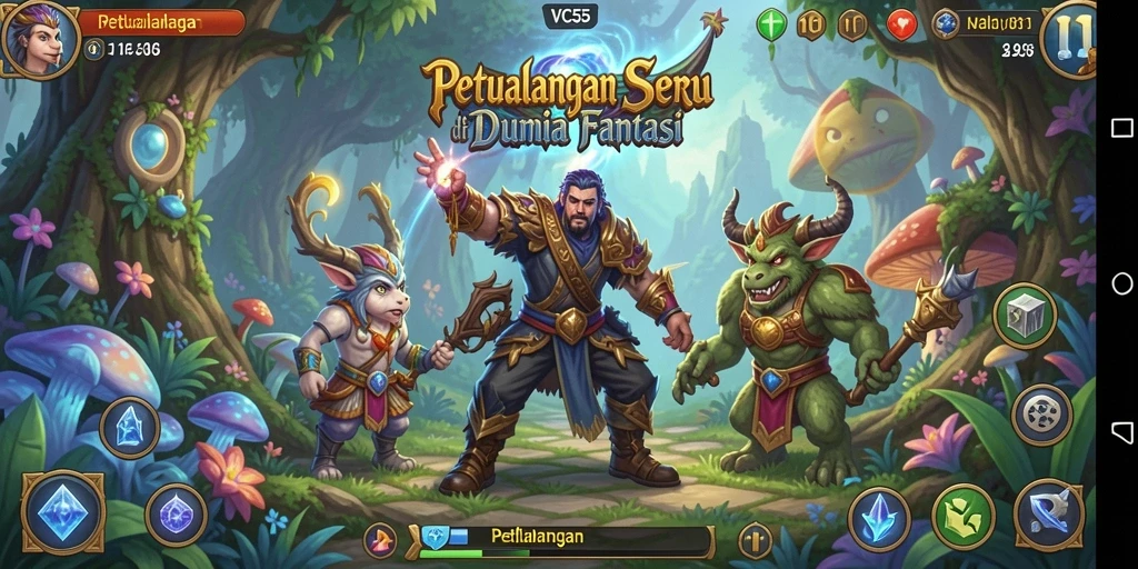 Tampilan antarmuka yang menawan dari game Petualangan VC55.